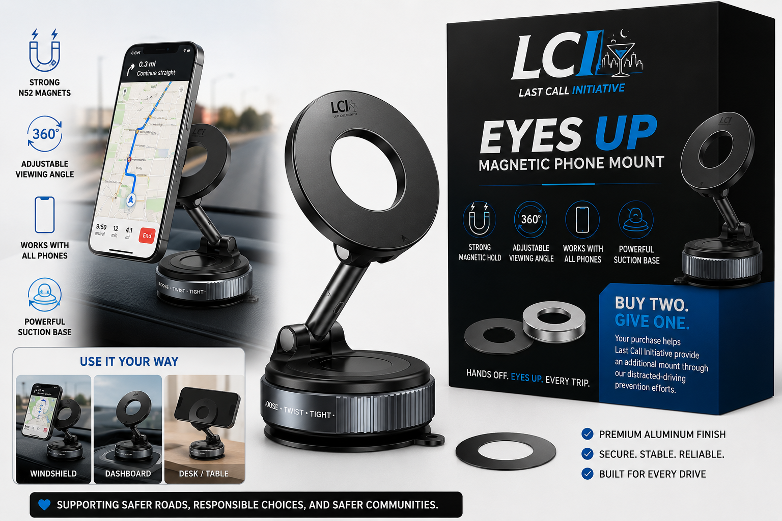 EYES UP Magnetic Phone Mount — Founding Batch